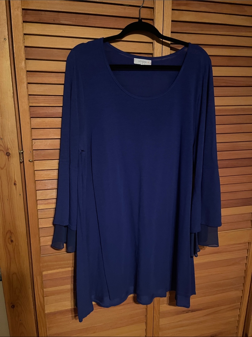 Deep Blue Scoop Neck Swing Tunic